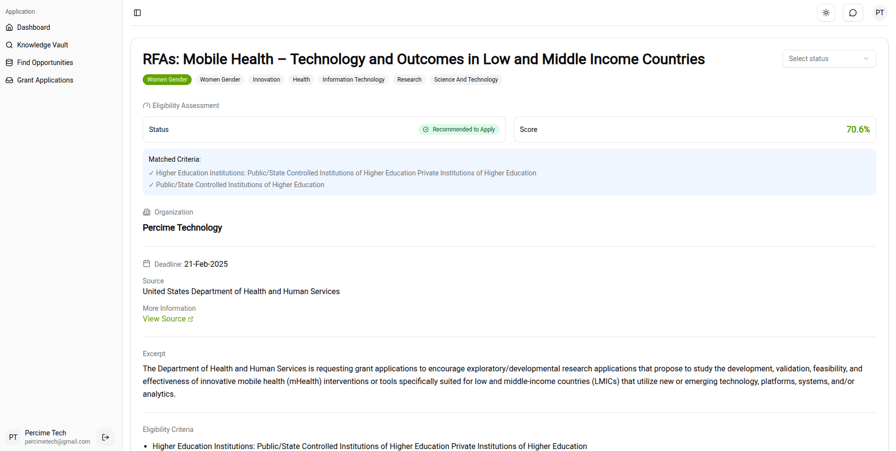 Check Eligibility Score