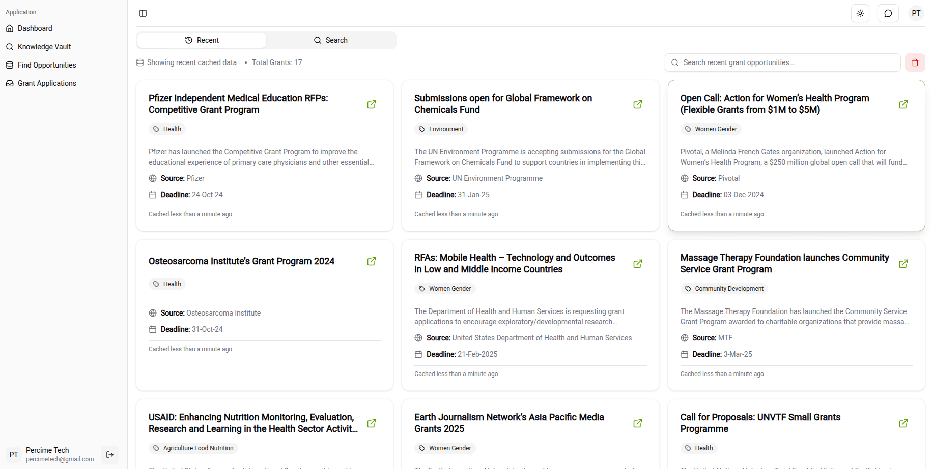 Search Grant Opportunities